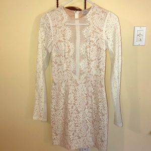 Lace long sleeve midi dress